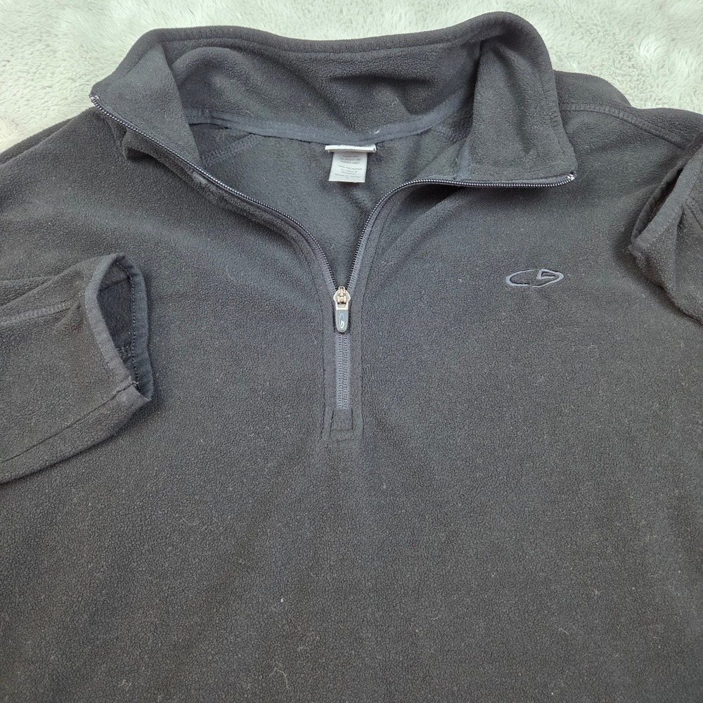 C9 by Champion Fleece Pullover Mens L Quarter Zip Mock Neck Long Sleeve Black
